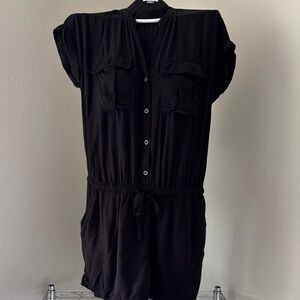 Old Navy Black Romper with Buttons